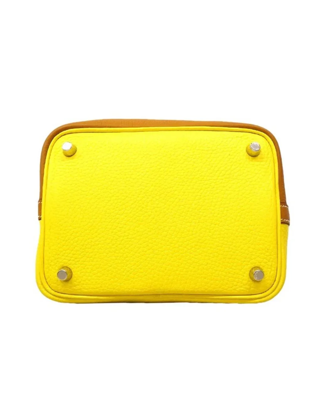 Hermes Handbag Picotin Lock PM Kazak Taurillon Clemence Sesame Lime Silver